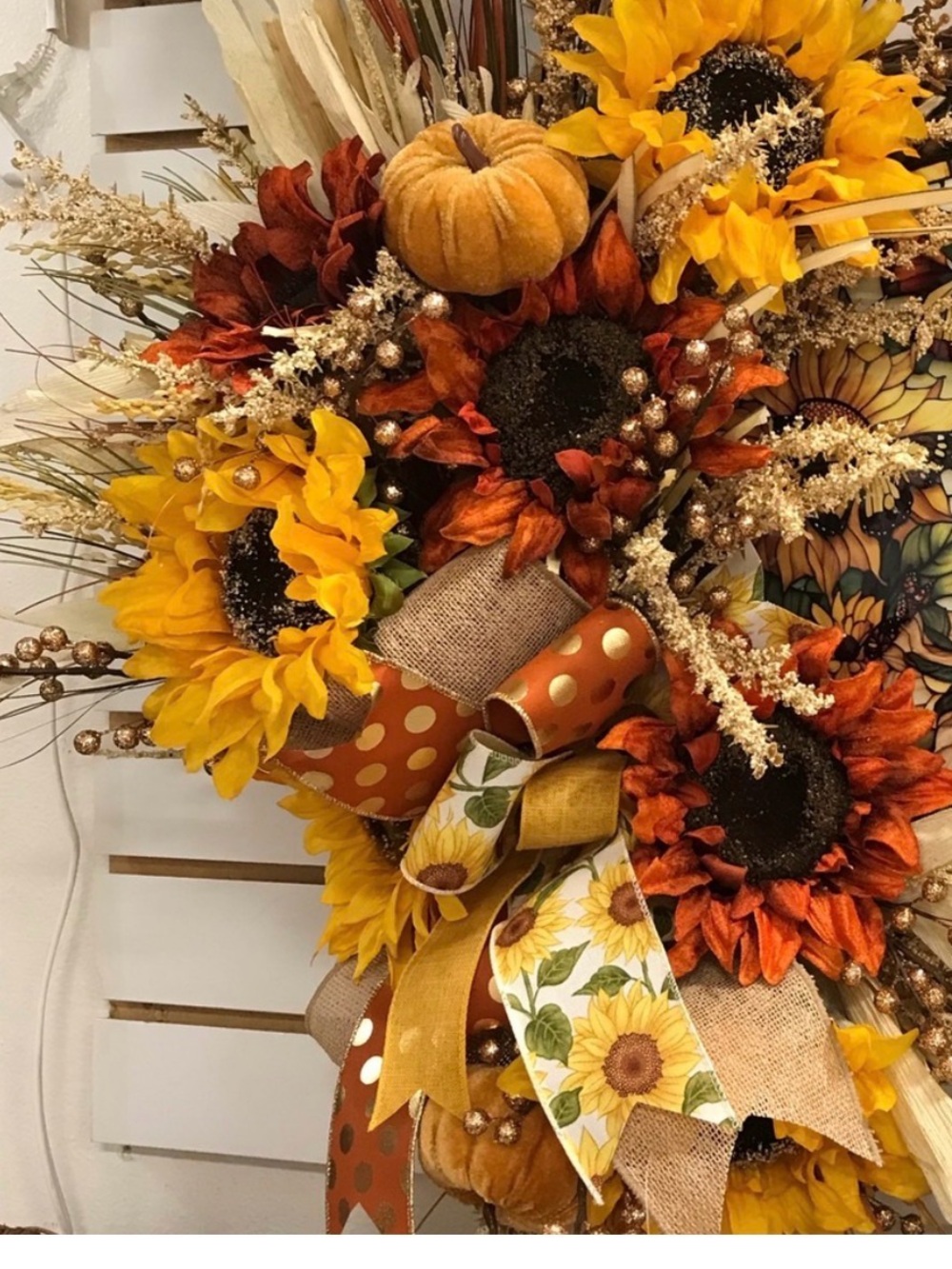 Rustic Sunflower Wreath Autumn 🌻 Handmade Custom Made To Size Order Final Sale